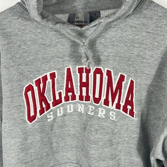 🔥🏈 Vintage OKLAHOMA SOONERS Embroidered Stitched HOODIE Sweatshirt - Men Sz Lg - Picture 4 of 8